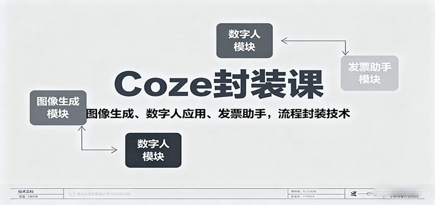 Coze封装课，图像生成、数字人应用、发票助手，流程封装技术-追梦聊项目