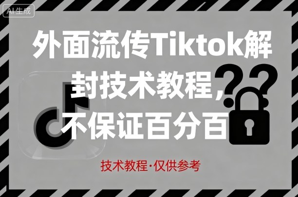 外面流传Tiktok解封技术教程，不保证百分百，具体自测-追梦聊项目