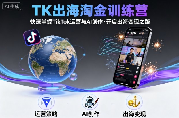TK出海淘金训练营，助你快速掌握TikTok运营与AI创作，开启出海变现之路-追梦聊项目