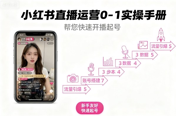 小红书直播运营0-1实操手册，帮您快速开播起号-追梦聊项目