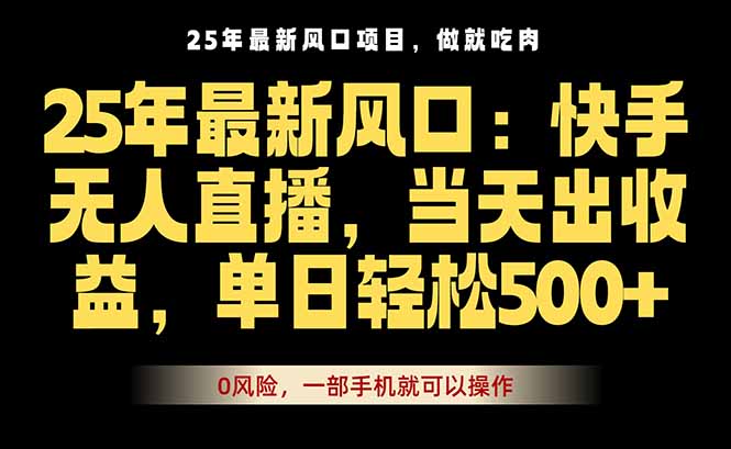 25年最新无人直播玩法，当天秒出单，一部手机就可操作-追梦聊项目