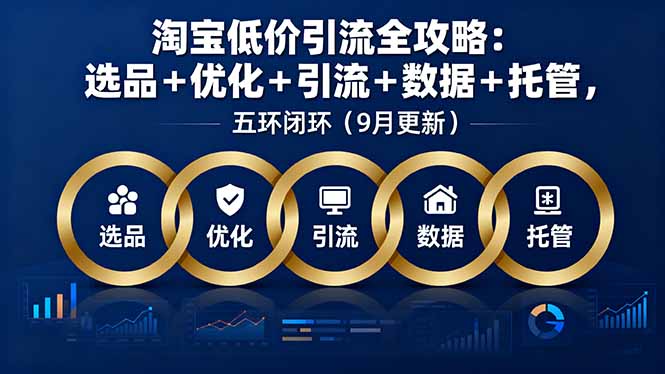 淘宝低价引流全攻略：选品＋优化＋引流＋数据＋托管，五环闭环(9月更新-追梦聊项目