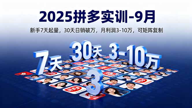 2025拼多多实训-9月：新手7天起量,30天日销破万,月利润3-10万,可矩阵复制-追梦聊项目