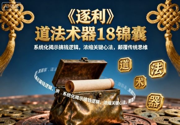 《逐利》道法术器18锦囊，系统化揭示搞钱逻辑，浓缩关键心法，颠覆传统思维-追梦聊项目