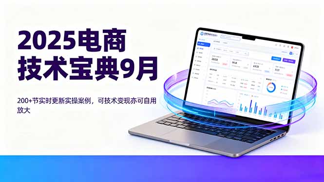 2025电商技术宝典9月：200+节实时更新实操案例，可技术变现亦可自用放大-追梦聊项目