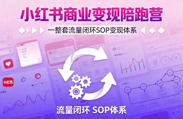 小红书商业变现陪跑营，轻IP矩阵 私域获客 聚光投流，一整套流量闭环SOP变现体系-追梦聊项目