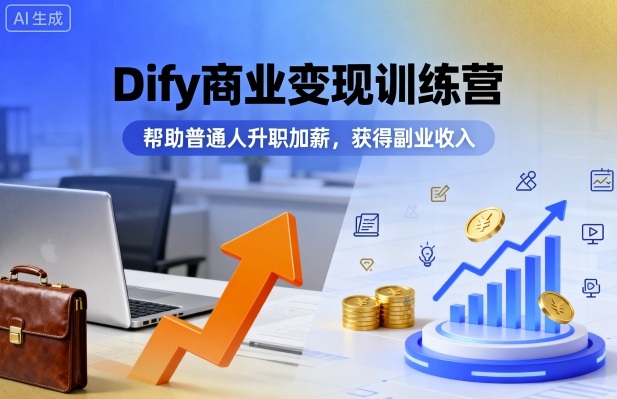 Dify商业变现训练营，帮助普通人升职加薪，获得副业收入-追梦聊项目