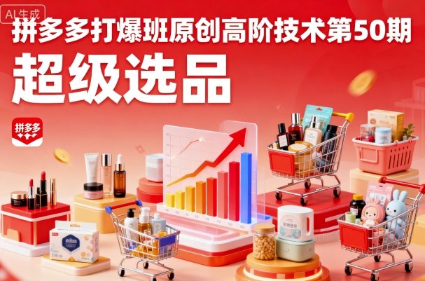 拼多多打爆班原创高阶技术第50期，超级选品-追梦聊项目