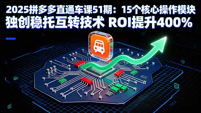 2025拼多多直通车课51期：15个核心操作模块 独创稳托互转技术 ROI提升400%-追梦聊项目