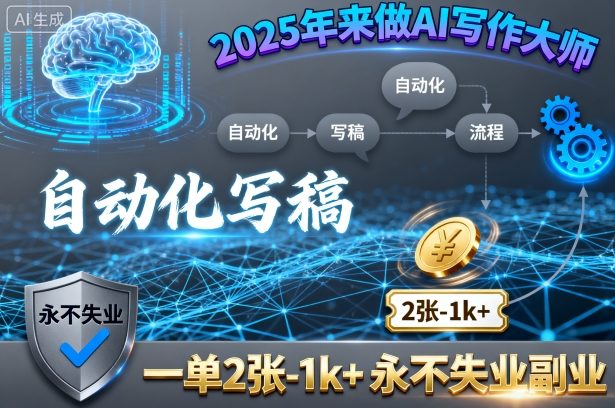 2025年来做AI写作大师，自动化写稿，一单2张-1k+，永不失业副业-追梦聊项目